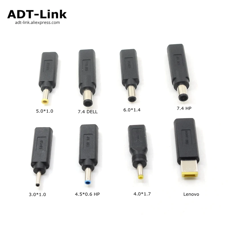 

Laptop Charger Adapter Converter USB Type C Female Dc Power Jack to 7.4*5.0mm 4.5*3.0mm 5.5*2.5mm for Lenovo Asus Adapter Laptop