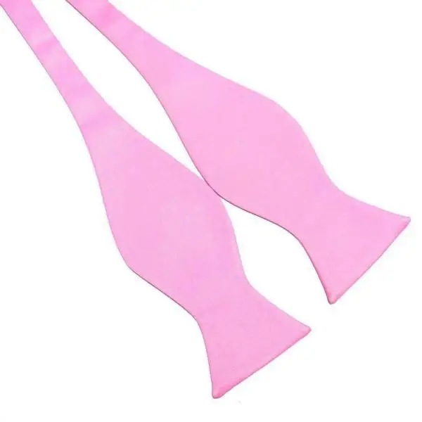Розничная оптом Популярные Модные мужские бабочки одноцветные простые шелковые галстуки-бабочки Разноцветные - Цвет: pink
