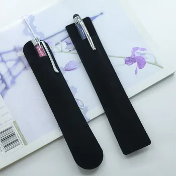 

3PCS/Set Black Flocking Cloth Pencil Bag Fountain Pen Case Holder for Travel Journal School Office Supply