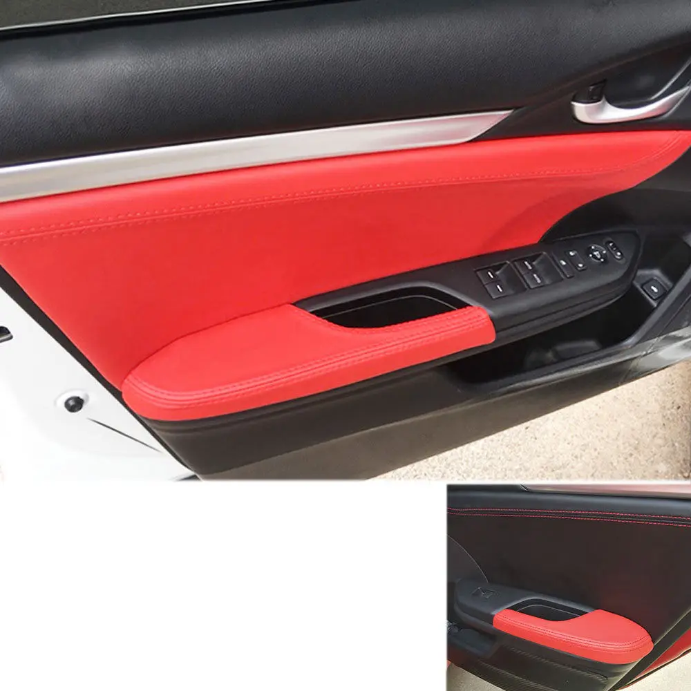 For Honda Civic 2016-2020 10th Leather Door Armrest Surface Shell Trim Cover