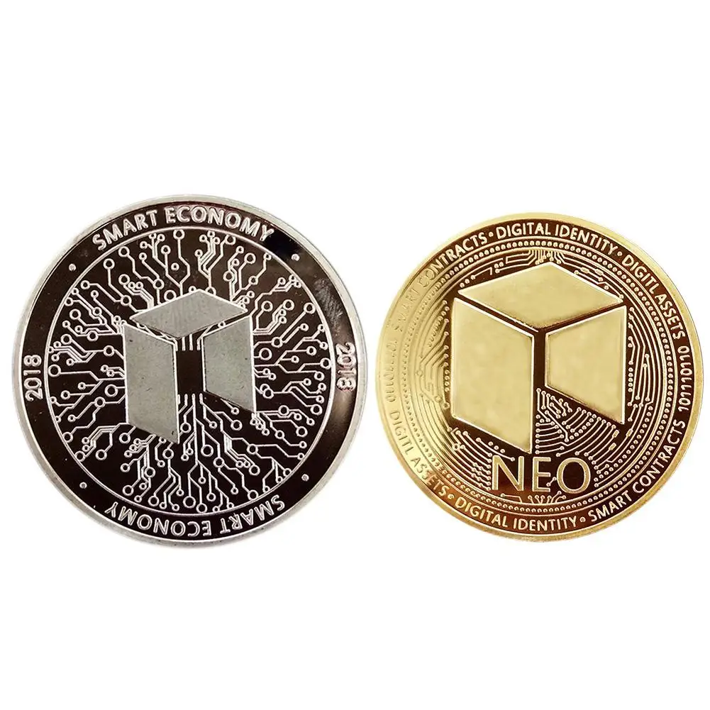NEO Виртуальная памятная монета покрытая золотом и серебром Volor NEO виртуальная валюта для коллекции монет диаметром 40 мм