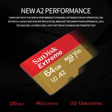 Оригинальная карта памяти SanDisk, экстремальная карта micro SD, UHS-I C10 U3 V30 A2, microSDHC/microSDXC Flash, 32 ГБ, 64 ГБ, 128 ГБ, 256 ГБ, TF карты