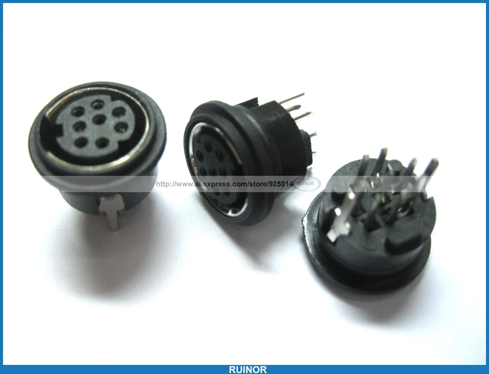 10 Pcs Mini 8 Pin Circular PCB Mount DIN Connectorin Connectors from