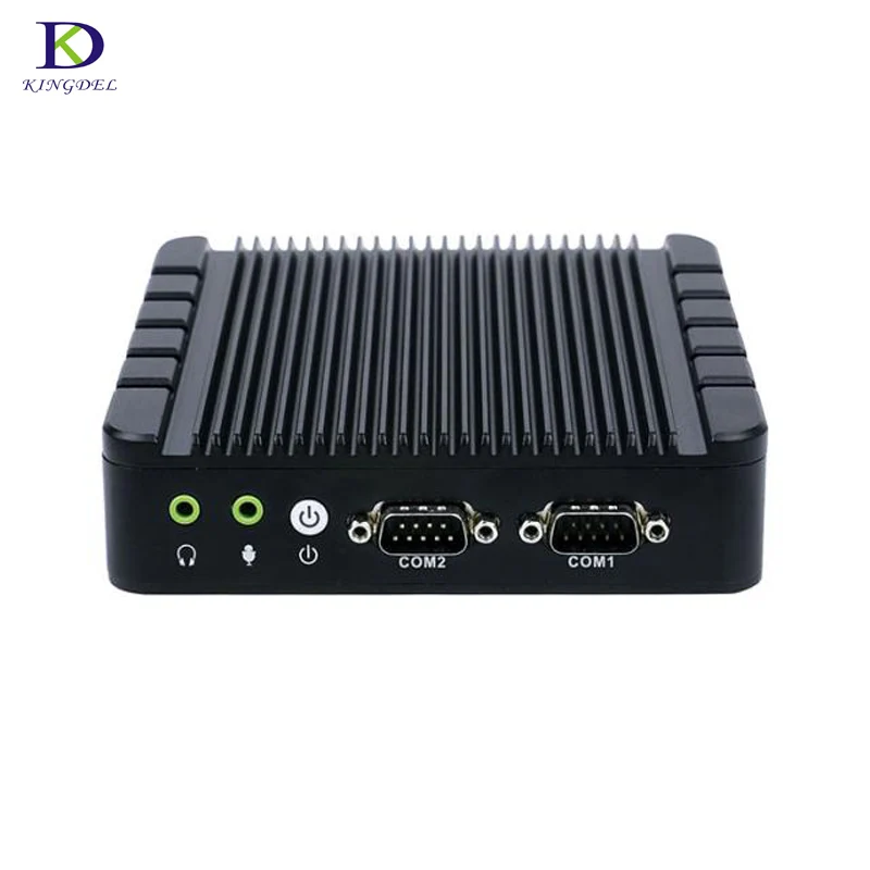 Мини ПК промышленный 4 ядра без вентилятора Intel Celeron J3455 1 * HDMI VGA 2 COM LAN Win10 8 Гб ОЗУ 256