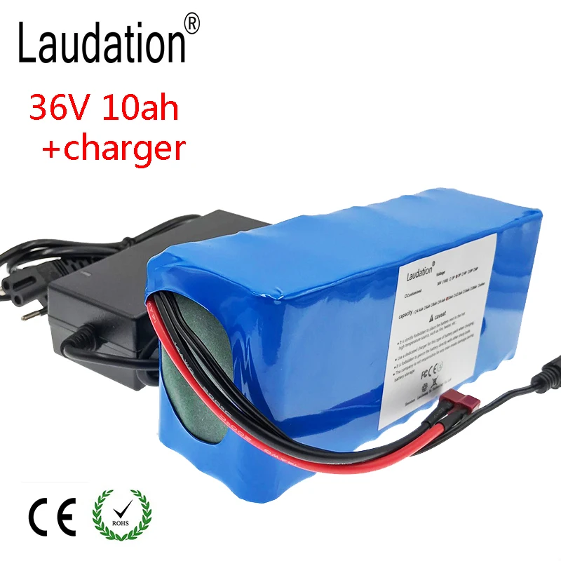 Laudation 36V 10Ah литий-ионная батарея для 36V электрического велосипеда 350W 500W двигателя или мотоцикла скутер с 15A BMS высокой мощности 10S3P