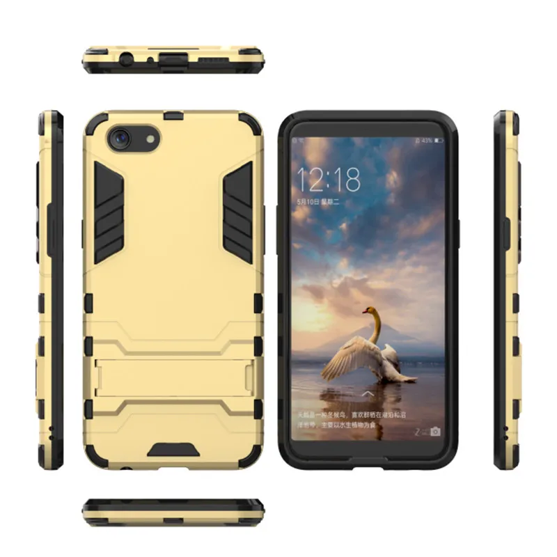 

Luxury Stand PC Hard Back Matte Kickstand Case For OPPO A83 Protection Cover Funda Case For OPPO A 83 A83 Coque Casing 5.7inch