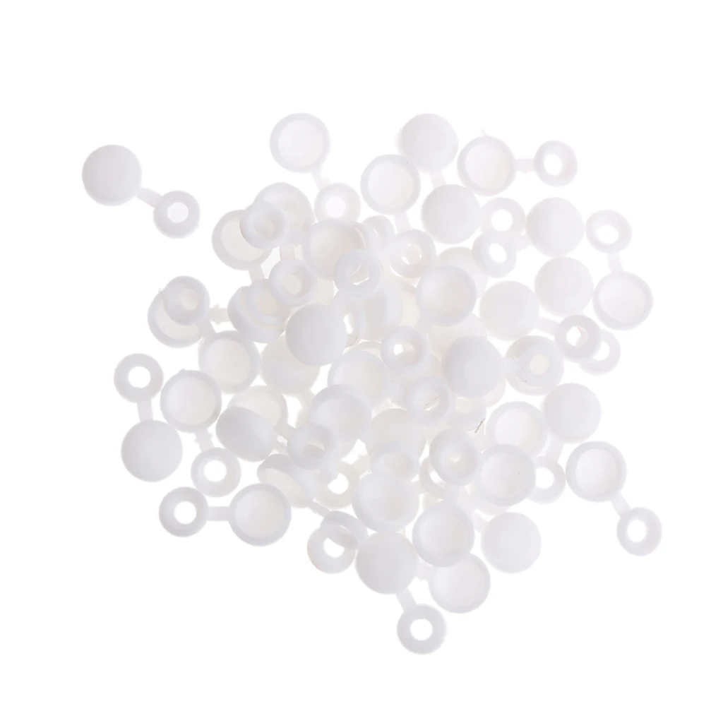 50 Pieces Hinged Plastic Screw Washer Cover Caps 27mm For 6g 8g Screws White