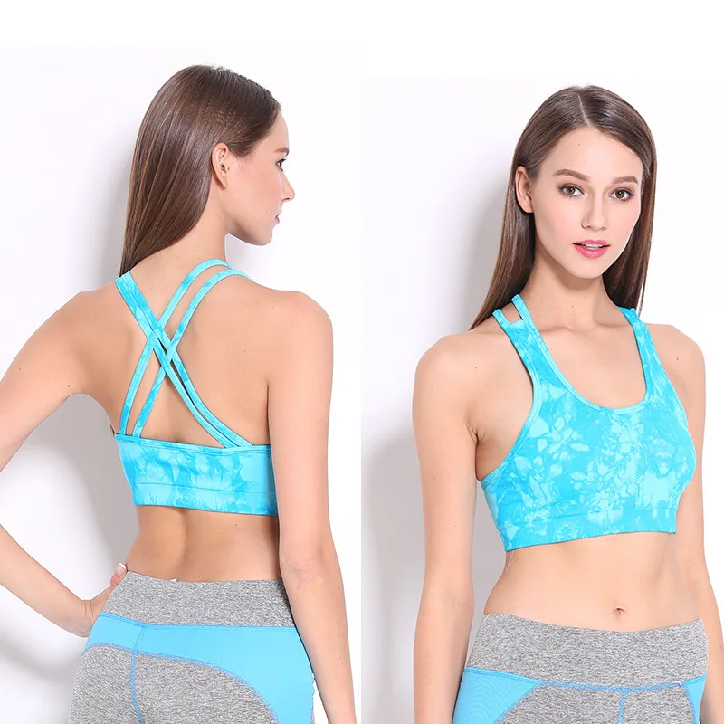 Спортивный бюстгальтер Tie dye дышащее Спортивное нижнее белье с защитой от тряски
