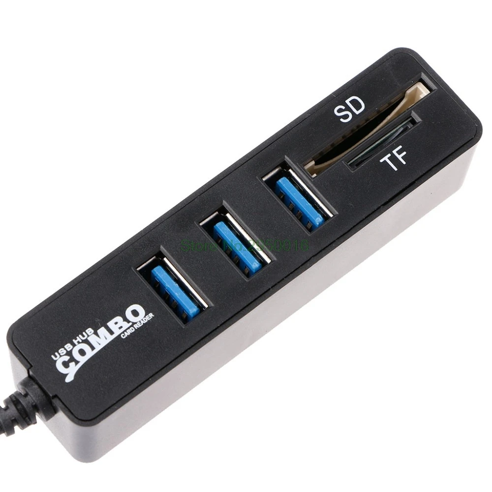 1 шт. черный 3 Порты и разъёмы USB 2,0 Hub разветвитель Combo USB 3 Порты 3,1 Тип C OTG кабель памяти SD/TF кард-ридер для iMac MacBook для Android C26