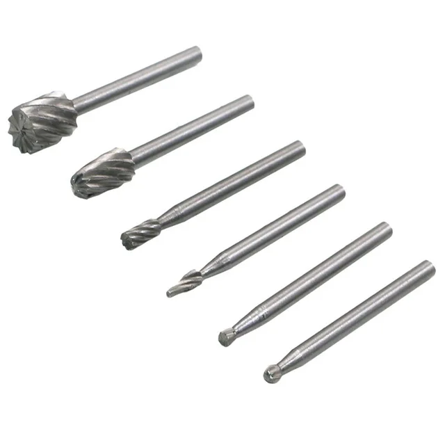 6pcs Dremel Rotary Tools Mini Drill Bit Set Cutting HSS Routing Router Grinding Bits Milling Cutters for Wood Carving Tool