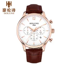 Лидирующий бренд HOLUNS мужские часы водонепроницаемые Бизнес повседневные спортивные наручные часы Роскошные мужские кварцевые часы relogio masculino
