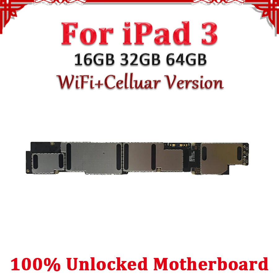 

WiFi+Celluar 3G Version For iPad 3 Motherboard,Disassemble Logic Board For iPad 3 A1416/A1430 Motherboard With IOS System