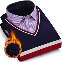 Мужская рубашка с длинным рукавом, хлопок, мужской модный комплект из двух предметов, деловая одежда, рубашки, утолщенная бархатная Мужская одежда, XXXXL XXXL XXL, серый, красный