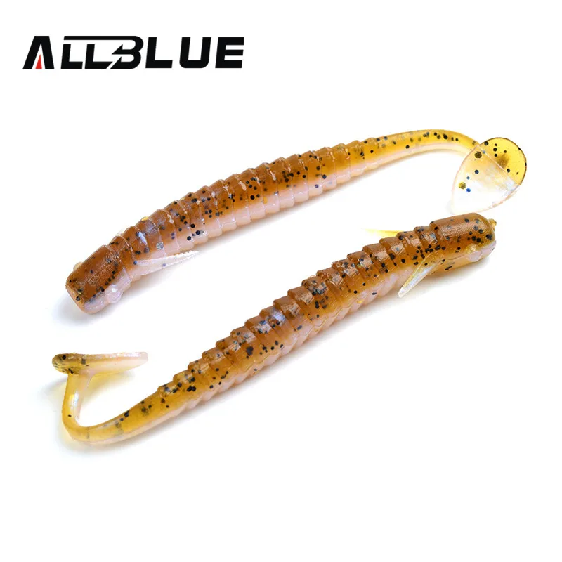  ALLBLUE New 80mm/2g Vivid Soft Lures 8pcs/lot Artificial Loach Fishing Bait  Swimbait Fishing Worm Fishing Tackle Fishing Lures 