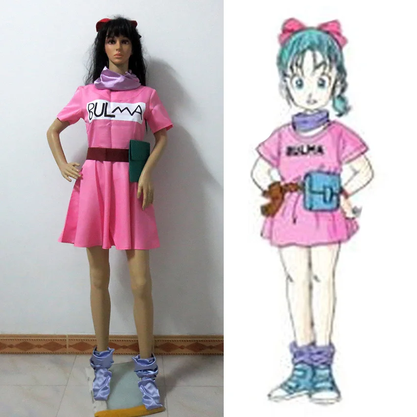 Dragonball Z Bulma Cosplay Kostuum Aangepaste Gratis Verzending