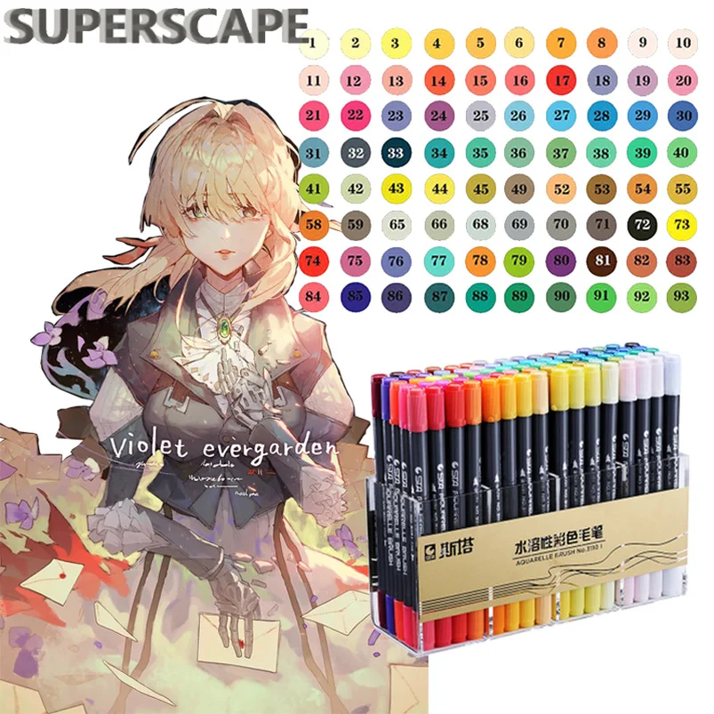 

80/48/36/24/12 Colors STA Art Markers Set 0.8mm Double Head Fineliner Sketch Copic Alcohol Marker Brush Pens School Supplies