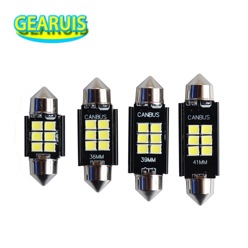 

Авто Doom огни Festoon C5W Canbus 6 SMD 2835 LED 31 мм 36 мм 39 мм 41 мм автомобильные номерные знаки лампочки лампа для чтения дверь свет 12 В