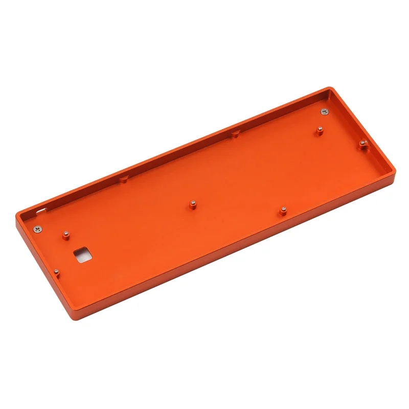 Алюминиевый Чехол 60% с алюминиевой оболочкой для пользовательской ANSI 60% макет механической клавиатуры может соответствовать GH60 DZ60 - Цвет: Orange add feets