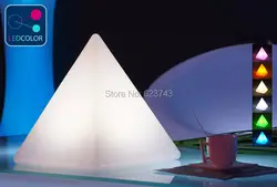 Бесплатная доставка пульт дистанционного управления красочные современный минималистский LED пирамиды света украшения Night LED лампа для