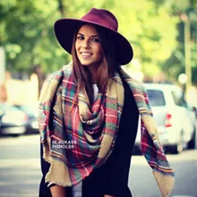 2016 Hot Winter Tartan Scarf Women Desigual Plaid Scarf Cuadros New Designer Unisex Acrylic Basic Shawls Warm Bufandas
