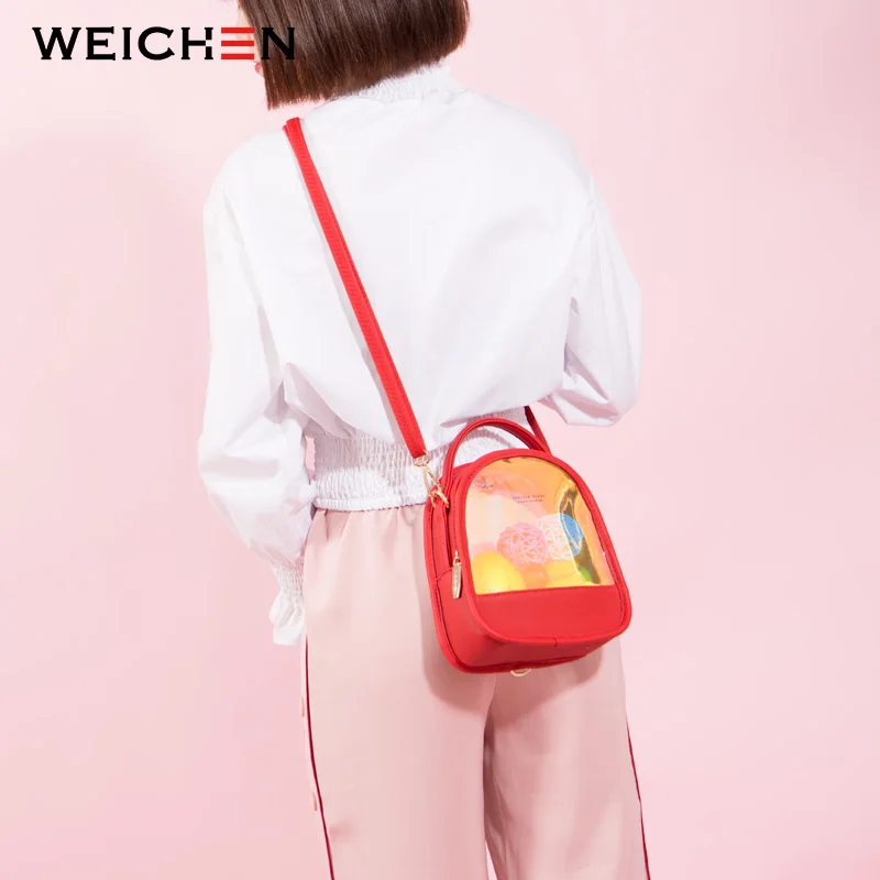 WEICHEN de láser brillo las mujeres Mochila bolso de PVC y cuero de la PU Mochila bolso de hombro pequeño damas marca Mochila Mujer