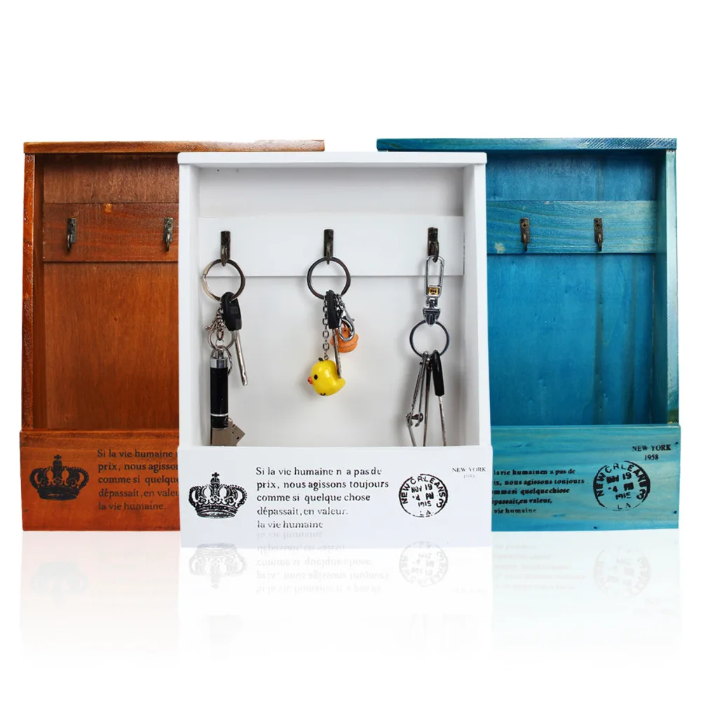 

Handmade Boxes Cargo Organizer Storage Box Simple Small Key Hanging Storage Case Phone Box Wood Shelf Wood Rack Home Decoration