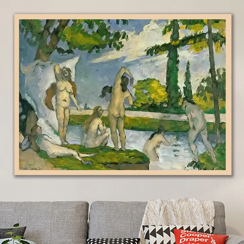 

diy painting by numbers Paul baigneuses living room impressionism dencorative paint adult hand drawing