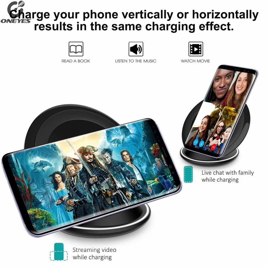 Быстрая Зарядка Qi Беспроводной Зарядное устройство для samsung S8 S7 S6 Универсальный 2 катушки круглое зарядное устройство для Apple iphone 8 plus X Беспроводной Зарядное устройство