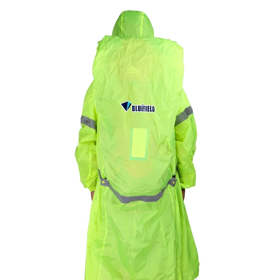 Blue Field Outdoor Raincoat Mountaineering Cycling Hiking Travel Ultralight Backpack One Piece Rain Poncho Waterproof Men And Women
