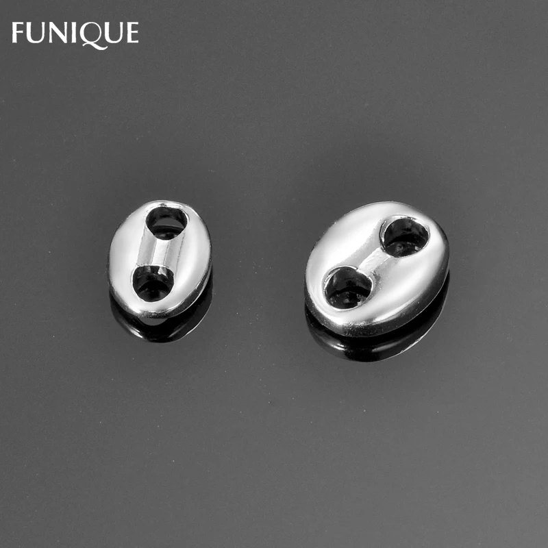 FUNIQUE Stainless Steel Connectors 5PCs Double Hole Button Connector