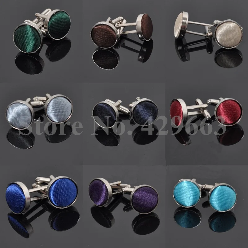 

French Mens Plain Wedding Silver Plated Cufflinks classical solid color cuff links