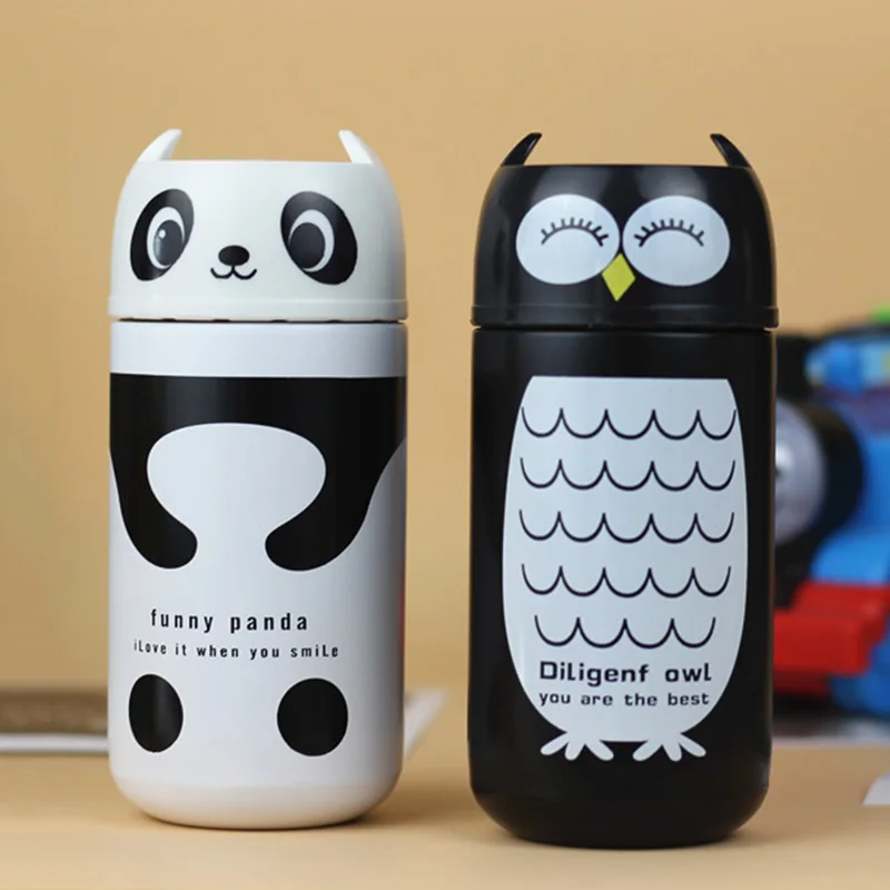 

2018 New Hot Sale Thermoses Mug Vacuum Flask 220mL Stainless Steel Cute Panda Owl Cup Hot Water Thermoses Bottle Free Shipping