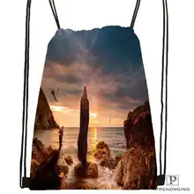 Пользовательские Игры-Престолов-khaleesi Drawstring сумка-рюкзак милый рюкзак дети сумка(черный назад) 31x40 см#2018611-217