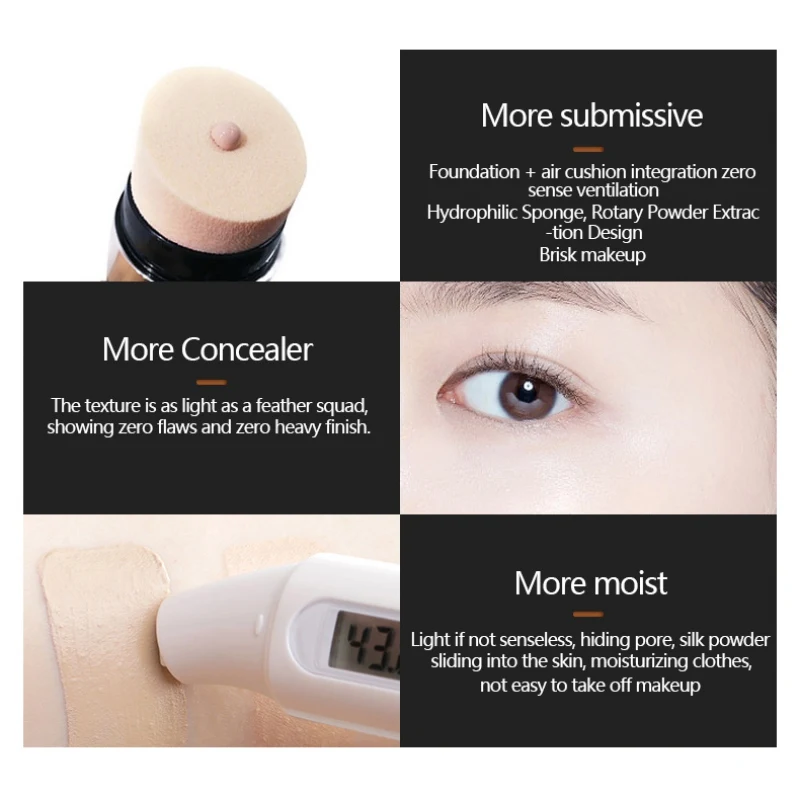 Face Makeup Foundation Cream Oil-control Concealer Matte Base BB Cushion Face Full Coverage Professional Make Up CC Stick