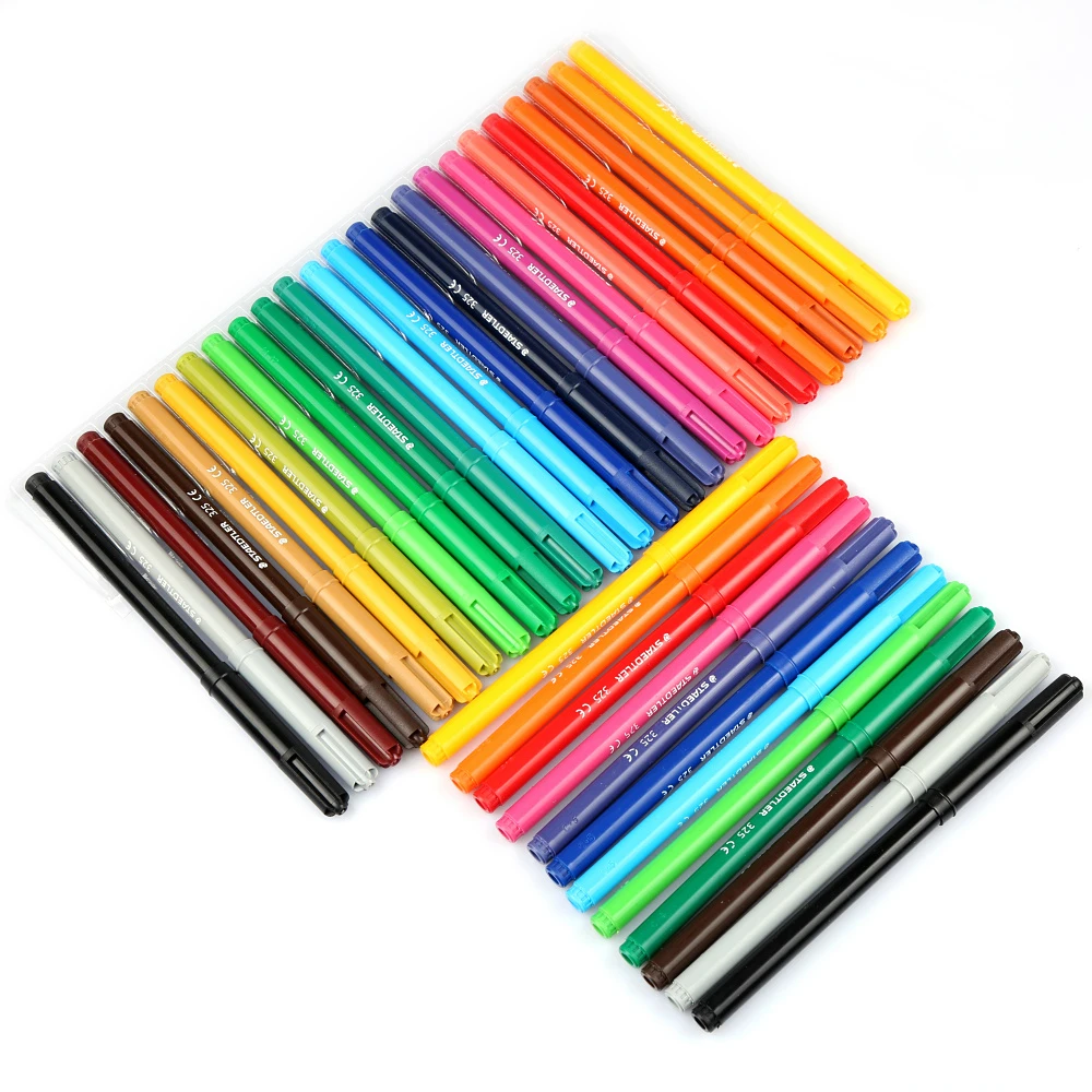 Германия стедидер 12/24 цветов/набор цветной маркер ручка моющаяся Акварельная ручка волоконный наконечник 1 мм рисунок школьные канцелярские принадлежности