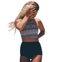 2019 Women High-waisted Bikini Set sexy bikinis women swimsuit push up swimwear high waisted push up royal tie up front high waisted strings bikini set