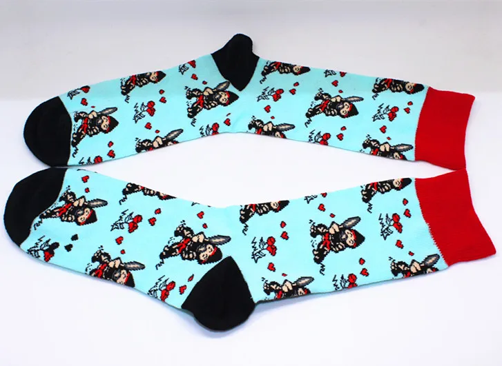 Fashion cotton fashion hip hop men's socks trend Harajuku shark tiger flamingo skateboard happy socks men's Christmas gift socks