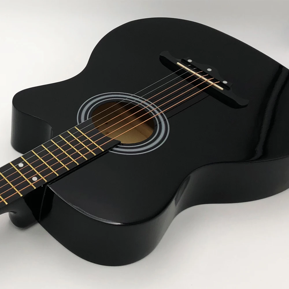 Najtaniej 38 41 cala gitara Guitarra akustyczna gitara folkowa dla początkujących 6 struny lipa z zestawami czarne białe drewno czerwona gitara AGT16