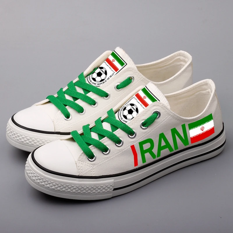 Custom Design Iranian Adult Casual Flat Canvas Shoes Iran Flag Printing Low Top White Walking Tenis Espadrilles Zapatos | Обувь