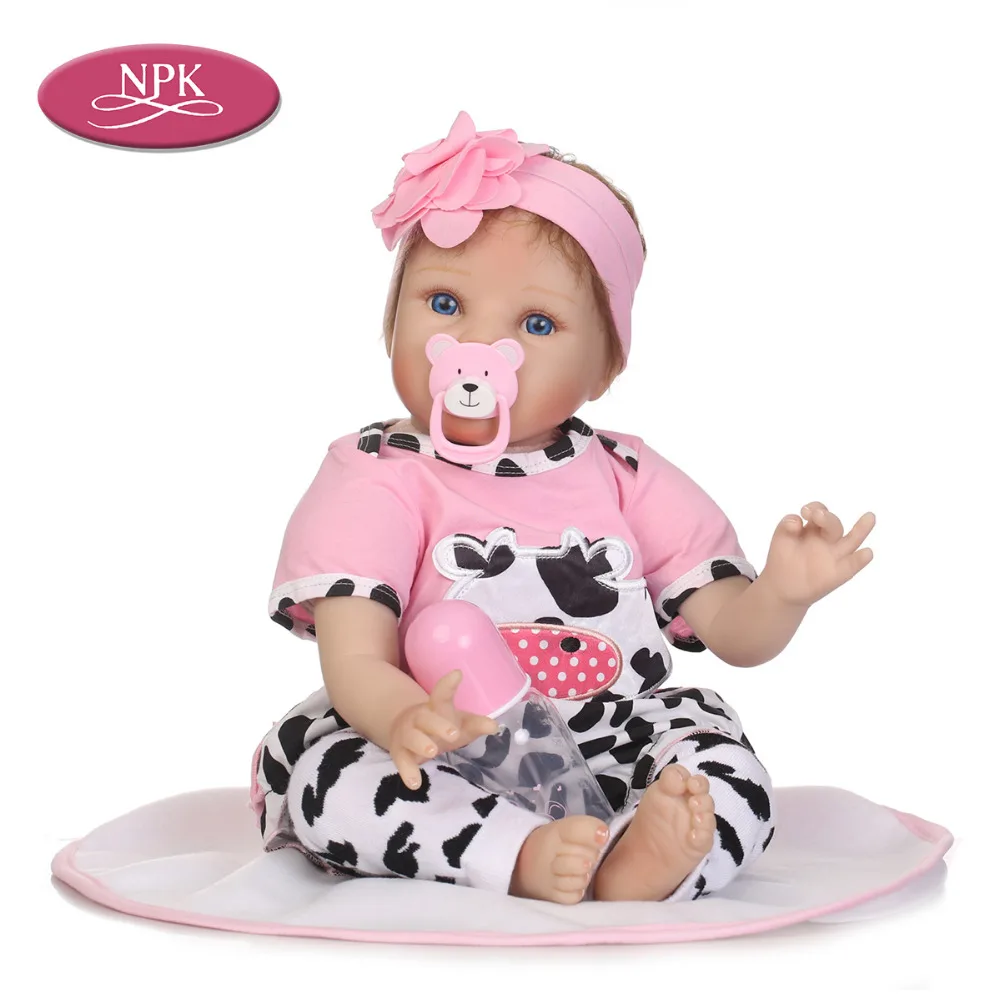 NPK 55CM Reborn Baby DOll Silicone New Born Baby Doll Bebe Reborn Menina 2018 Fashion Children Gift For Kids Princess Bonecas (1)