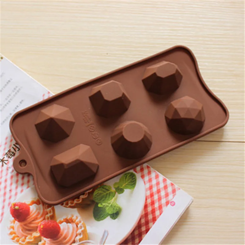 

6 lattice gem Gemstone Practical stone chocolate silicone cake mold Bakeware Tools
