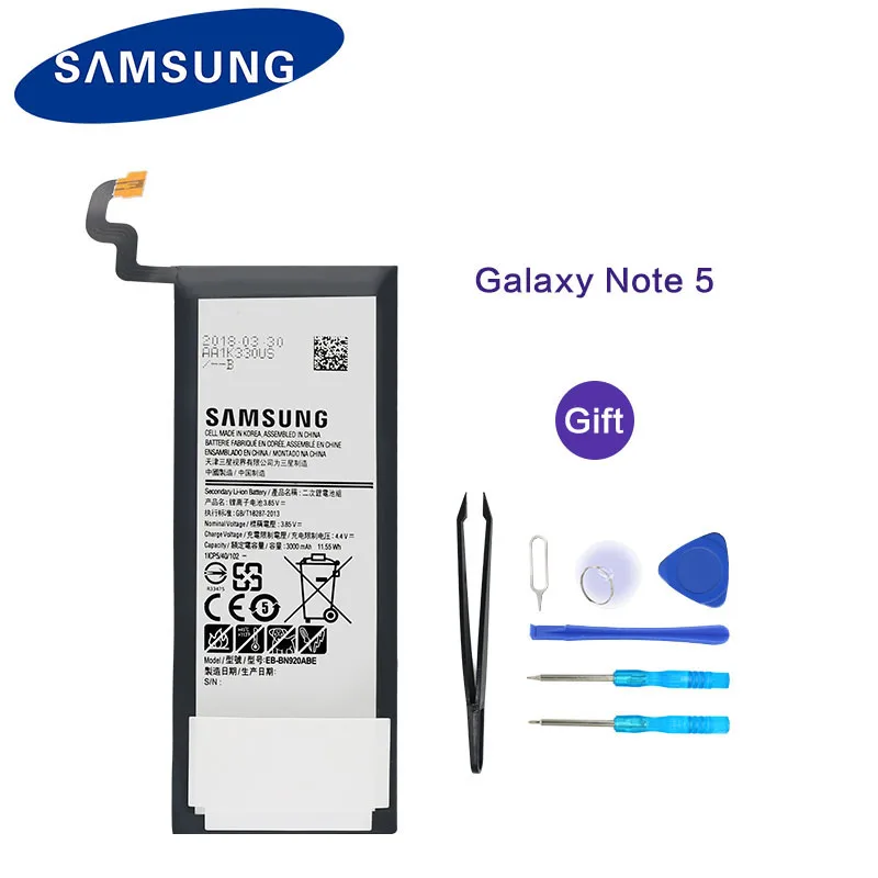 

Original New Samsung Note 5 Battery for Galaxy Note 5 N920 N920A N920T N920I N920G N920V N9200 N9208 EB-BN920ABE 3000mAh