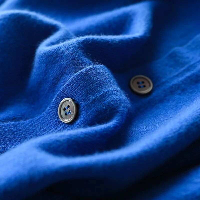 Мужской кашемировый кардиган SMLXL2XL3XL повседневный трикотажный из чистой шерсти с