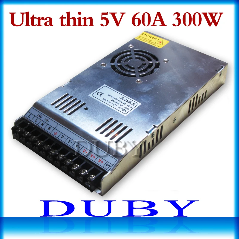 

Ultra thin 5V 60A 300W Switching power supply Driver For LED Light Strip Display AC220V Factory Supplier