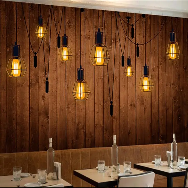 Beibehang Wooden Chandelier Hand Painted 3d Bar Personalized