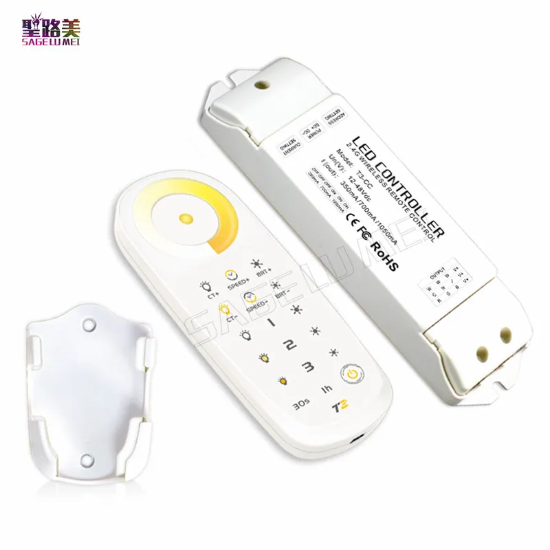 

New Ltech T2 2.4G wireless LED touch Color temperature controller;sync control unlimited receivers;DC5V built-in Lithium battery
