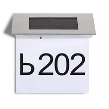 4 LED Led Sensor Solar Light Stainless Steel IP44 Solar Powered Illumination Doorplate Lamp House Number Outdoor Lighting