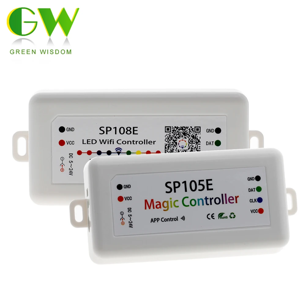 SP105E SP108E волшебный контроллер Bluetooth 4 0 DC5 24V 2048 пикселей для WS2811 2812 2801 6803 IC