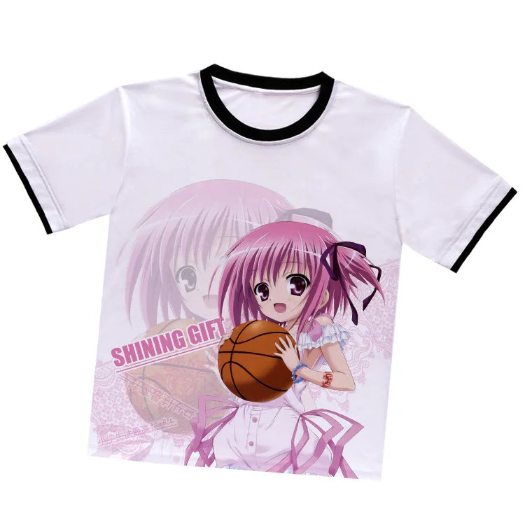 

Japanese Anime Ro-Kyu-Bu! Minato Tomoka T-shirt Kawaii White Polyester T Shirt Summer Active Otaku Men Women Clothes