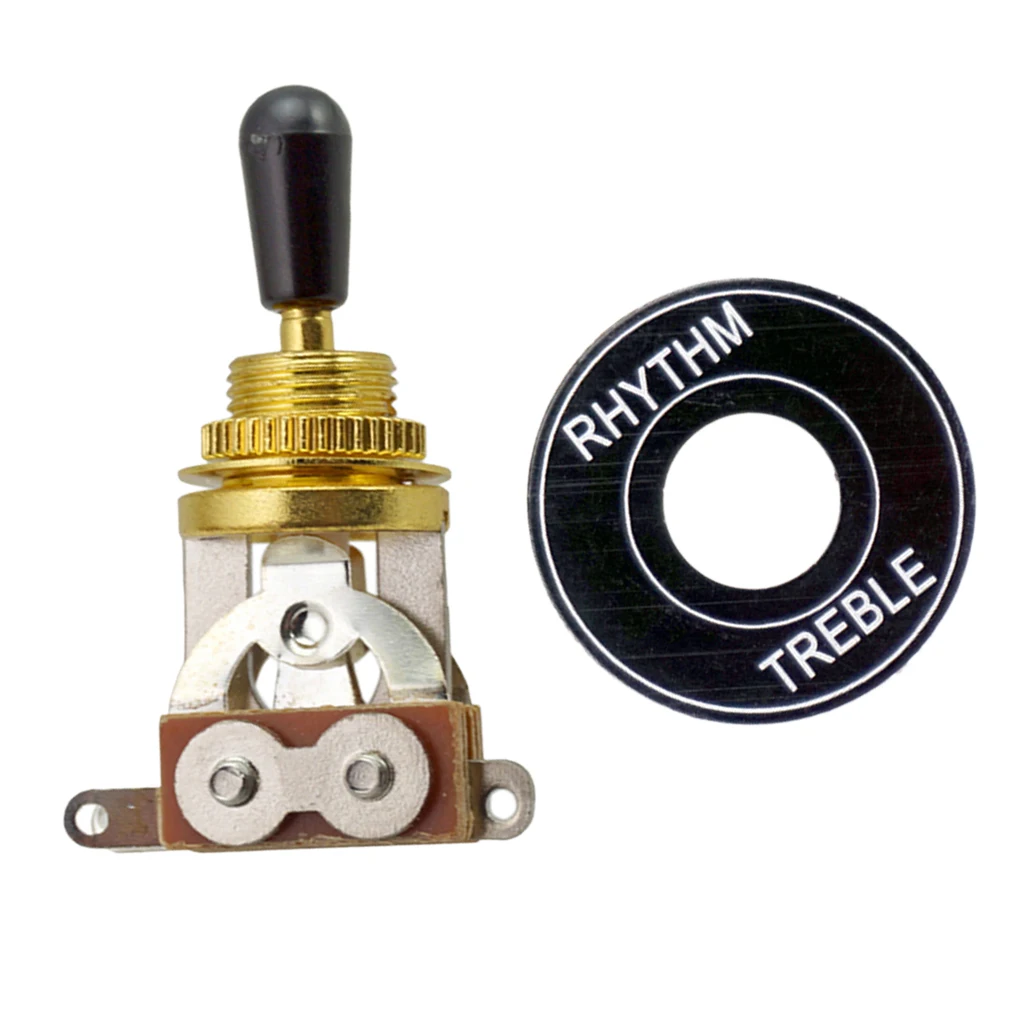 Brass Knob Guitar Switch 3-Channel Selector Toggle Guitar Switch Guitar with Rhythm Treble Washer Plate 